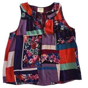 Maeve‎ Colorful Floral Patchwork Blouse